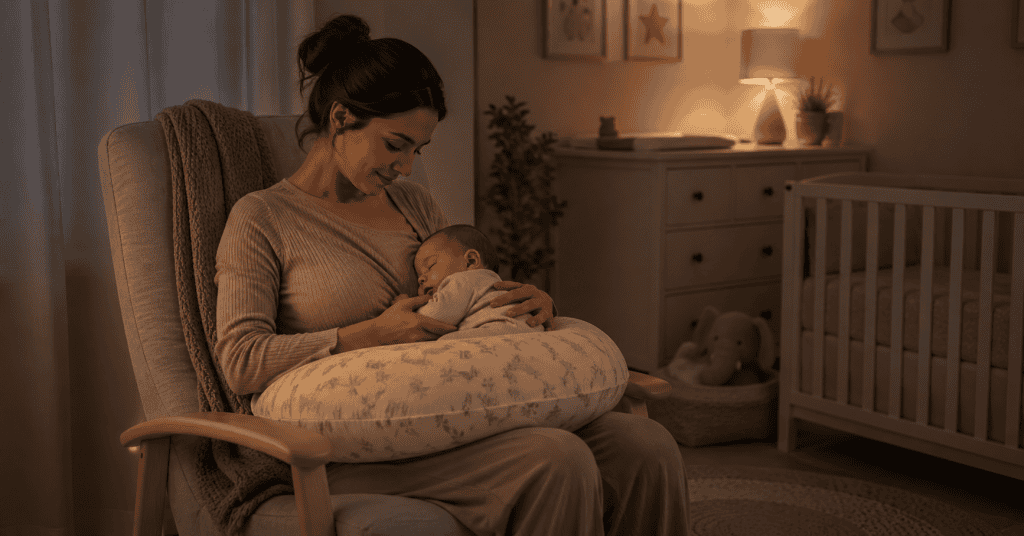 Mama stillt ihr Baby zum einschlafen