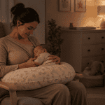 Mama stillt ihr Baby zum einschlafen