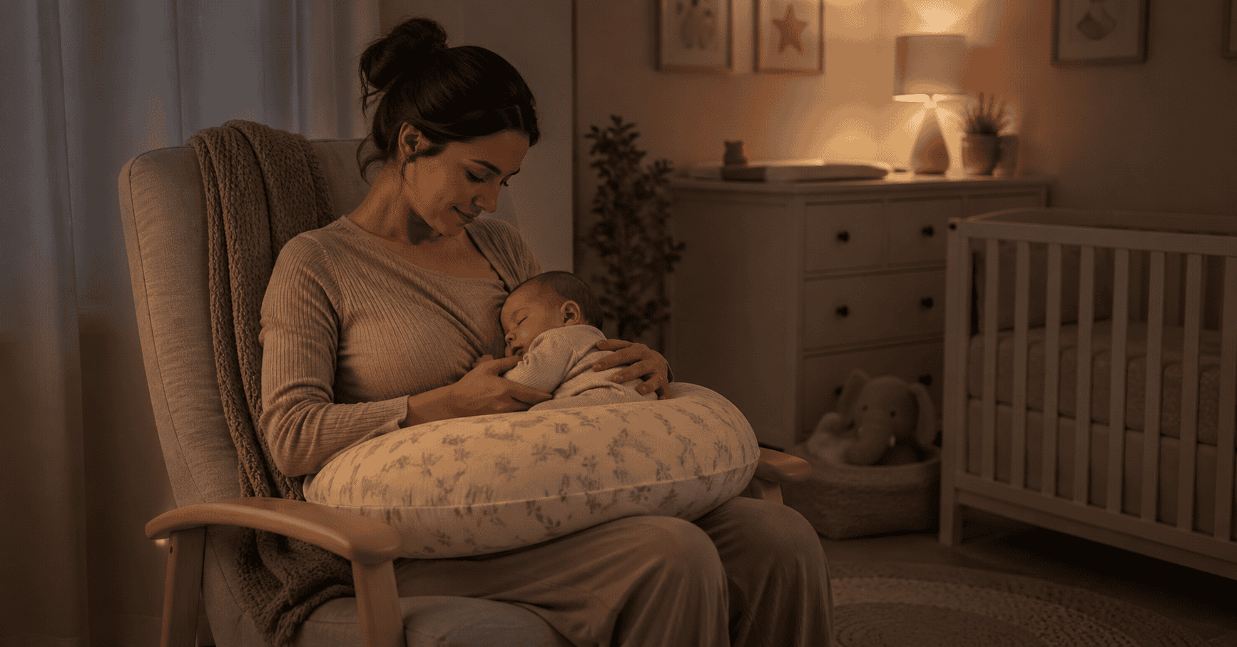 Mama stillt ihr Baby zum einschlafen