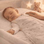 Baby schläft friedlich auf dem Rücken