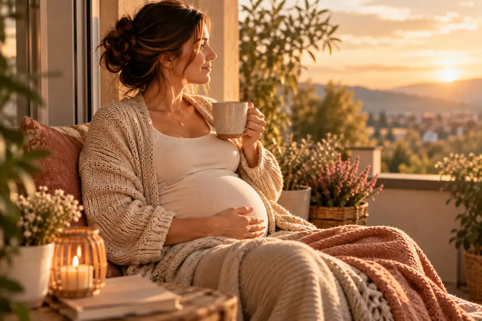 Ruhiger Moment am Fenster, nachdenklich und klar